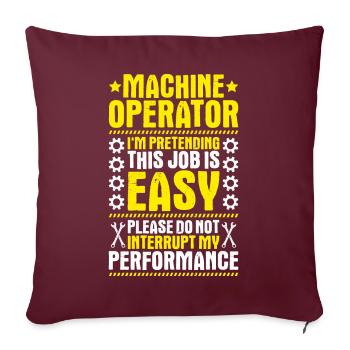 Opérateur de machine et d’installation Opérateur de machine - Housse de coussin décorative 45 x 45 cm - bordeaux - Devant