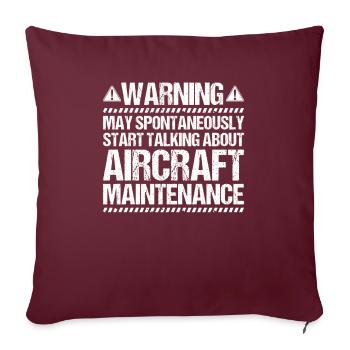Fluggerätmechaniker Aircraft Mechanic - Sofakissenbezug 45 x 45 cm - Burgunderrot - Vorne