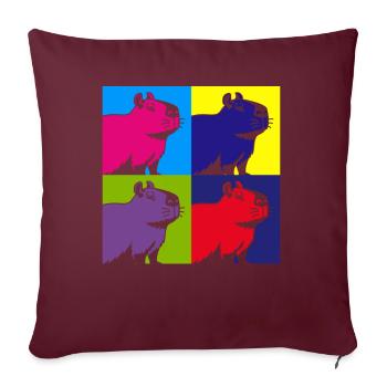 Capybara Nagetier Tier Bunte Capybaras - Sofakissenbezug 45 x 45 cm - Burgunderrot - Vorne