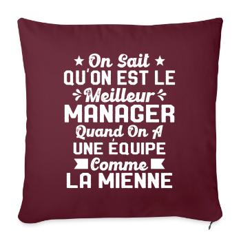 Meilleur Chef a une équipe comme la mienne - Housse de coussin décorative 45 x 45 cm - bordeaux - Devant