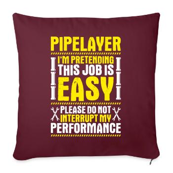 Constructeur de pipelines Construction de pipelines Pipelayer - Housse de coussin décorative 45 x 45 cm - bordeaux - Devant