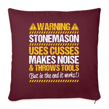 Steinmetz Steinbildhauer Tailleur de pierre Maçon - Housse de coussin décorative 45 x 45 cm - bordeaux - Devant