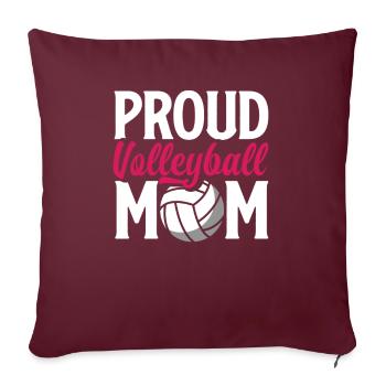 Drôle de cadeau de maman de volleyball - Housse de coussin décorative 45 x 45 cm - bordeaux - Devant