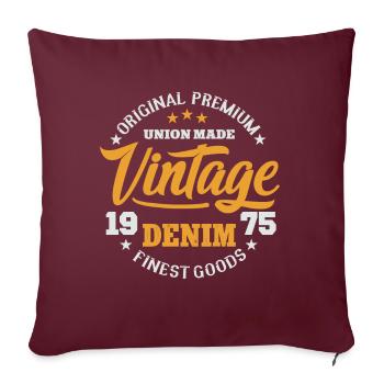 College Vintage Denim Design Original premium bon - Housse de coussin décorative 45 x 45 cm - bordeaux - Devant