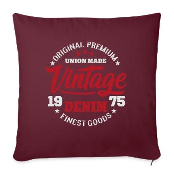 College Vintage Denim Design Original premium bon - Housse de coussin décorative 45 x 45 cm - bordeaux - Devant