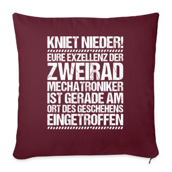 Zweiradmechatroniker Motorrad Motorcycle Mechanic - Sofakissenbezug 45 x 45 cm - Burgunderrot - Vorne