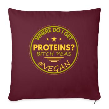 Les protéines végétaliennes disent drôle de végétalien - Housse de coussin décorative 45 x 45 cm - bordeaux - Devant