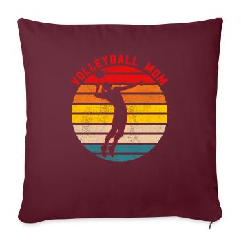 Maman volleyball - Housse de coussin décorative 45 x 45 cm - bordeaux - Devant