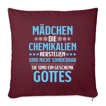 Technicien chimiste Industrie chimique - Housse de coussin décorative 45 x 45 cm - bordeaux - Devant