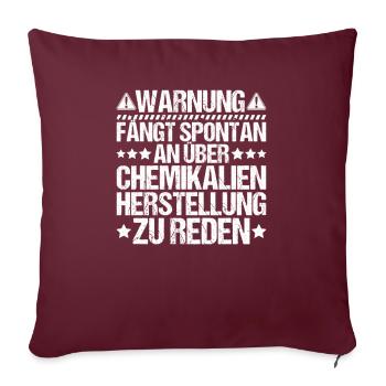 Chemikant Chemikantin chimie industrie chimique - Housse de coussin décorative 45 x 45 cm - bordeaux - Devant