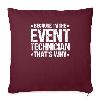 Veranstaltungstechniker Technicien événementiel - Housse de coussin décorative 45 x 45 cm - bordeaux - Devant