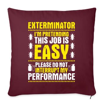 Exterminateur de lutte antiparasitaire Exterminateur - Housse de coussin décorative 45 x 45 cm - bordeaux - Devant