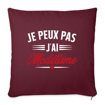 Je Peux Pas J'ai Modélisme - Housse de coussin décorative 45 x 45 cm - bordeaux - Devant