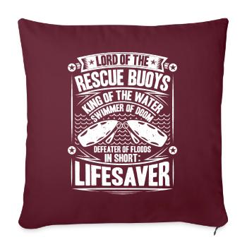 Sauveteur sauvetage aquatique sauveteur - Housse de coussin décorative 45 x 45 cm - bordeaux - Devant