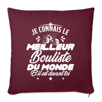 Meilleur Bouliste Humour Pétanque Homme Cadeau - Housse de coussin décorative 45 x 45 cm - bordeaux - Devant