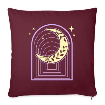 Sichel Pastel Goth Mond Hexenhaft - Sofakissenbezug 45 x 45 cm - Burgunderrot - Vorne