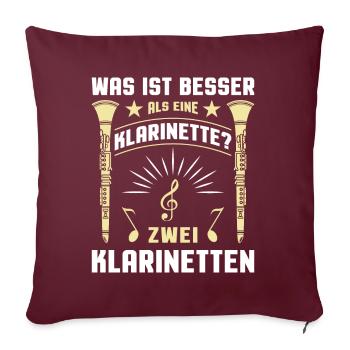 Klarinette Klarinettenspieler Klarinettist - Sofakissenbezug 45 x 45 cm - Burgunderrot - Vorne