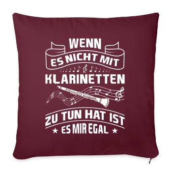 Klarinette Klarinettenspieler Klarinettist - Sofakissenbezug 45 x 45 cm - Burgunderrot - Vorne