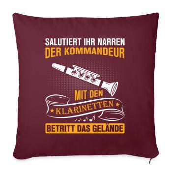 Klarinette Klarinettenspieler Klarinettist - Sofakissenbezug 45 x 45 cm - Burgunderrot - Vorne