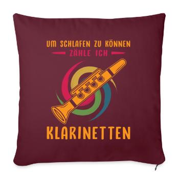Klarinette Klarinettenspieler Klarinettist - Sofakissenbezug 45 x 45 cm - Burgunderrot - Vorne
