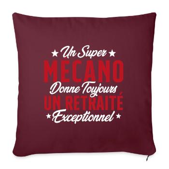 Mécano Papa Cadeau Drôle Fête Des Pères Garagiste - Housse de coussin décorative 45 x 45 cm - bordeaux - Devant