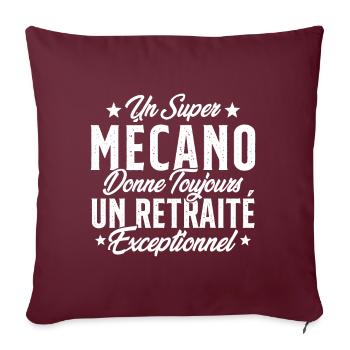 Mécano Papa Cadeau Drôle Fête Des Pères Garagiste - Housse de coussin décorative 45 x 45 cm - bordeaux - Devant