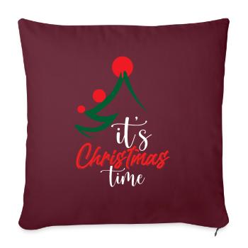 C’est Noël - Housse de coussin décorative 45 x 45 cm - bordeaux - Devant