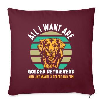 Golden Retriever - Sofakissenbezug 45 x 45 cm - Burgunderrot - Vorne