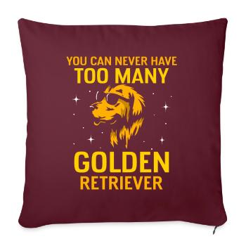 Golden Retriever - Sofakissenbezug 45 x 45 cm - Burgunderrot - Vorne
