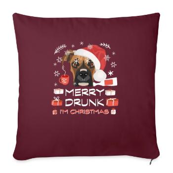 Marché de Noël Boxer - Housse de coussin décorative 45 x 45 cm - bordeaux - Devant