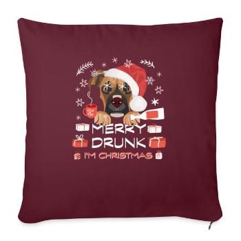 Marché de Noël Boxer - Housse de coussin décorative 45 x 45 cm - bordeaux - Devant