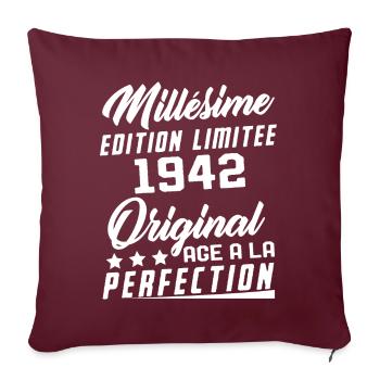 Millésime 1942 Original Cadeau D'anniversaire - Housse de coussin décorative 45 x 45 cm - bordeaux - Devant