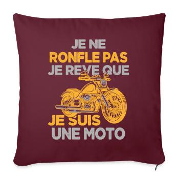 Je Ne Ronfle Pas Je Rêve Que Je Suis Une Moto - Housse de coussin décorative 45 x 45 cm - bordeaux - Devant