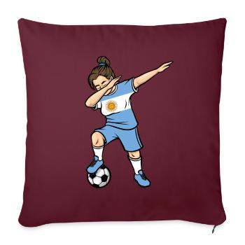 Dabbing Footballeuse Filles Argentine Football - Housse de coussin décorative 45 x 45 cm - bordeaux - Devant