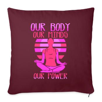 Our body our minds our power - Sofakissenbezug 45 x 45 cm - Burgunderrot - Vorne