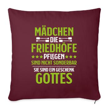 Friedhofsgärtner Friedhof Cemetery Gardener - Sofakissenbezug 45 x 45 cm - Burgunderrot - Vorne