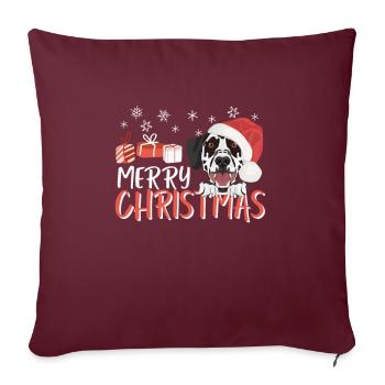 Joyeux Noël dalmate - Housse de coussin décorative 45 x 45 cm - bordeaux - Devant