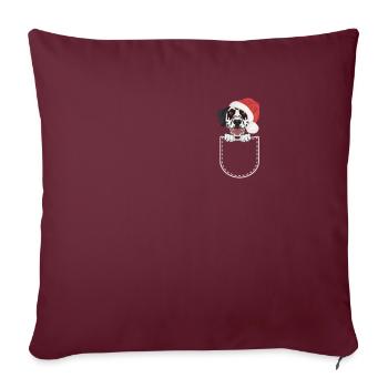 Joyeux Noël dalmate - Housse de coussin décorative 45 x 45 cm - bordeaux - Devant