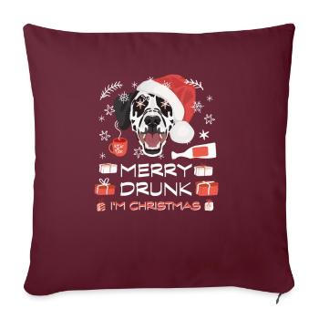 Marché de Noël dalmate - Housse de coussin décorative 45 x 45 cm - bordeaux - Devant