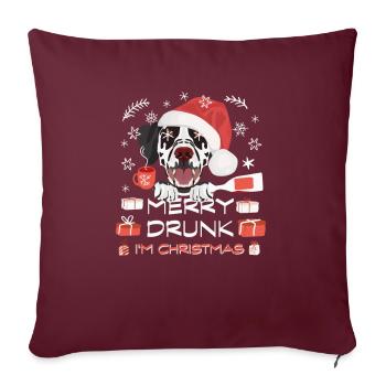 Marché de Noël dalmate - Housse de coussin décorative 45 x 45 cm - bordeaux - Devant