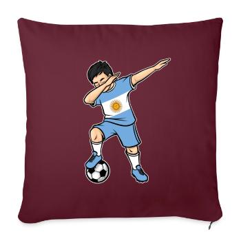 Dabbing Joueur de football Garçons Argentine Football - Housse de coussin décorative 45 x 45 cm - bordeaux - Devant