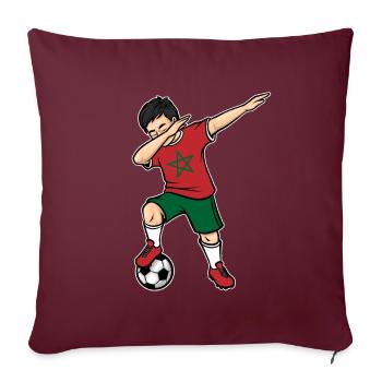 Dabbing Joueur de football garçon Maroc Football - Housse de coussin décorative 45 x 45 cm - bordeaux - Devant