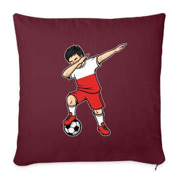 Dabbing Footballeur Jeune Pologne Football - Housse de coussin décorative 45 x 45 cm - bordeaux - Devant