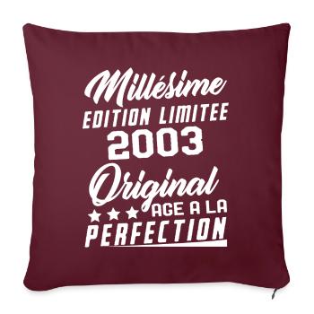 Millésime 2003 Original Cadeau D'anniversaire - Housse de coussin décorative 45 x 45 cm - bordeaux - Devant