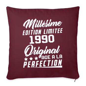 Millésime 1990 Original Cadeau D'anniversaire - Housse de coussin décorative 45 x 45 cm - bordeaux - Devant