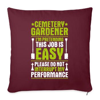Friedhofsgärtner Friedhof Cemetery Gardener - Sofakissenbezug 45 x 45 cm - Burgunderrot - Vorne
