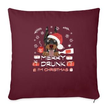 Marché de Noël Doberman - Housse de coussin décorative 45 x 45 cm - bordeaux - Devant