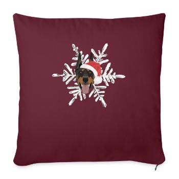 Doberman Joyeux Noël - Housse de coussin décorative 45 x 45 cm - bordeaux - Devant