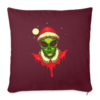 Tenue de Père Noël extraterrestre - Housse de coussin décorative 45 x 45 cm - bordeaux - Devant