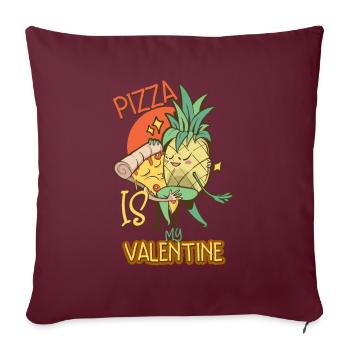 La pizza est ma Saint-Valentin - Housse de coussin décorative 45 x 45 cm - bordeaux - Devant